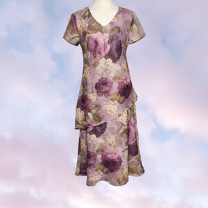 Y2k Connected Apparel Purple Pastel Fairy Floral Formal Wedding Dress Sz 10